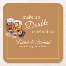 Maak er een Double Celebration Brown Whiskey Glass
