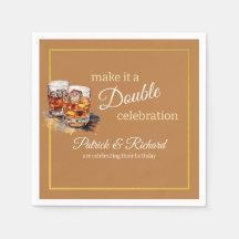 Maak er een Double Celebration Brown Whiskey Glass