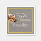 Maak er een Double Celebration Grijs Whiskey Glas  Servet (Voorkant)