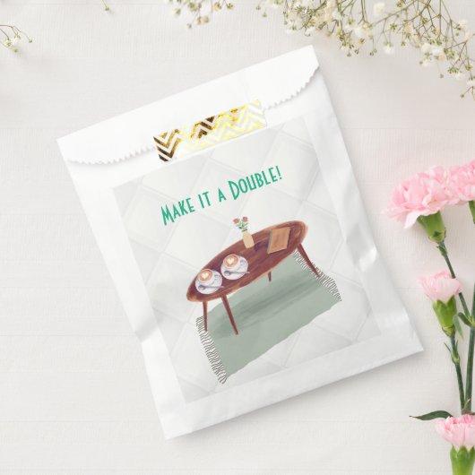 Maak er een Double-Twins Coffee-thema-Baby shower Bedankzakje (Gezegeld)