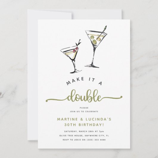 Maak er een dubbele 'Martini' volwassen gezamenlij Kaart (Voorkant)