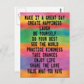 Maak er een geweldige dag regenboog Inspirerend qu Briefkaart (Voorkant / Achterkant)