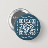 Maak Eucalyptus Blue Website URL Scan Me QR Code Ronde Button 5,7 Cm (Voorkant /achterkant)