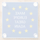 Maak Europa weer groot EU-vlaggen vierkant onderze Glazen Onderzetter (Achterkant)