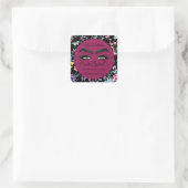 Maak Eyelash Packaging Cleaner Floral Hartelijk da Vierkante Sticker (Tas)