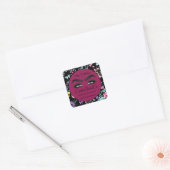Maak Eyelash Packaging Cleaner Floral Hartelijk da Vierkante Sticker (Envelop)