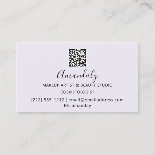 Maak Eyelashes Brow QR CODE Logo Holografen Visitekaartje (Achterkant)