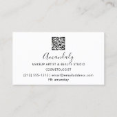 Maak Eyelashes Brow QR CODE Logo Roze schijven Visitekaartje (Achterkant)