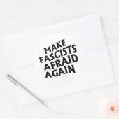 Maak fascisten weer bang ronde sticker (Envelop)