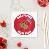 Maak feesten weer groot Rode Kardinaal Cartoon Servet (Insitu)