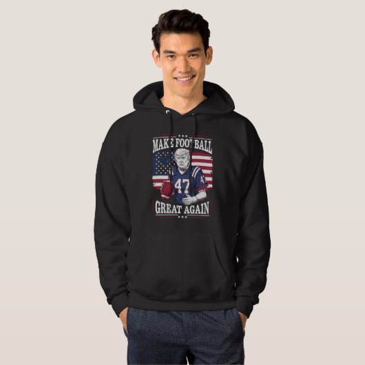 Maak Football weer geweldig  Amerikaanse vlag Trum Hoodie (Voorkant volledig)