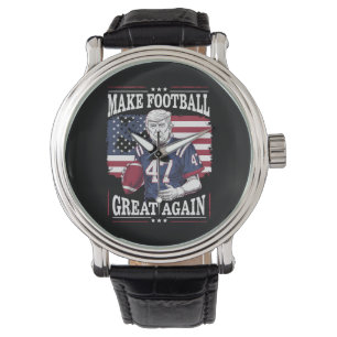 Maak Football weer geweldig  Amerikaanse vlag Trum Horloge