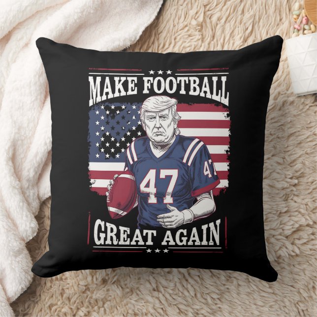 Maak Football weer geweldig  Amerikaanse vlag Trum Kussen (Deken)
