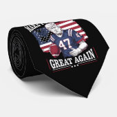 Maak Football weer geweldig  Amerikaanse vlag Trum Stropdas (Opgerold)