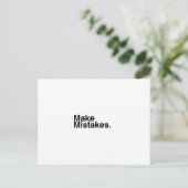 Maak fouten. briefkaart (Staand voorkant)