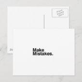 Maak fouten. briefkaart (Voorkant / Achterkant)