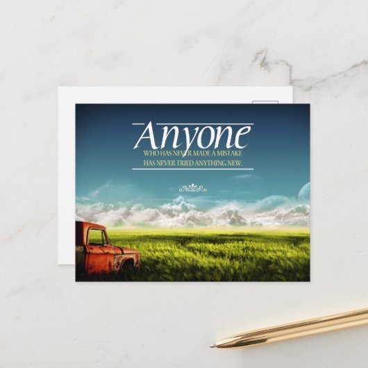 "Maak fouten" Inspirerend quote Briefkaart (Voorkant / Achterkant in situ)