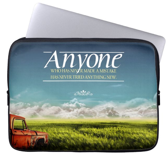 "Maak fouten" Inspirerend quote Laptop Sleeve (Voorkant)