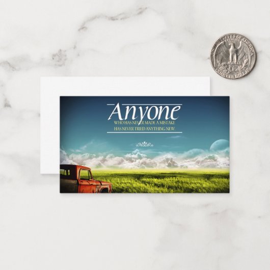 "Maak fouten" Inspirerend quote Notitiekaartje (Voorkant / Achterkant in situ)