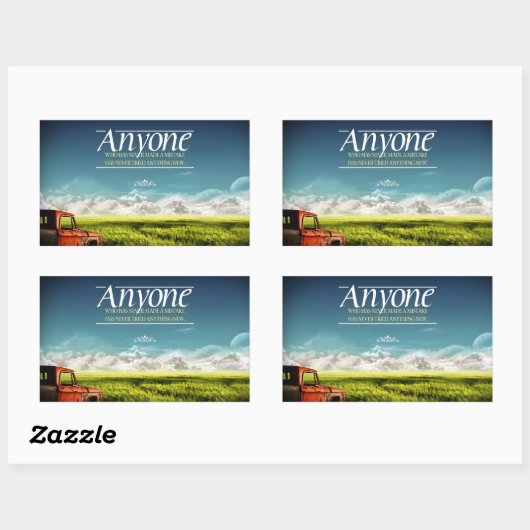 "Maak fouten" Inspirerend quote Rechthoekige Sticker (Vel)