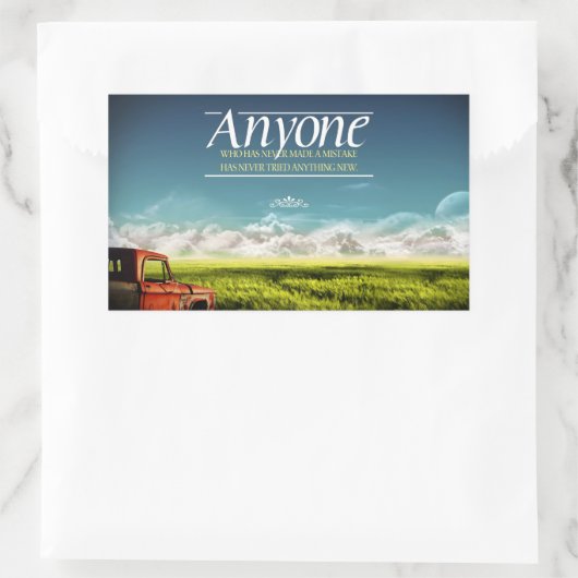 "Maak fouten" Inspirerend quote Rechthoekige Sticker (Tas)