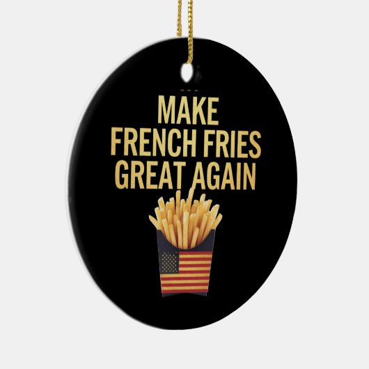 Maak frietjes weer heerlijk grappig keramisch ornament (Rechts)