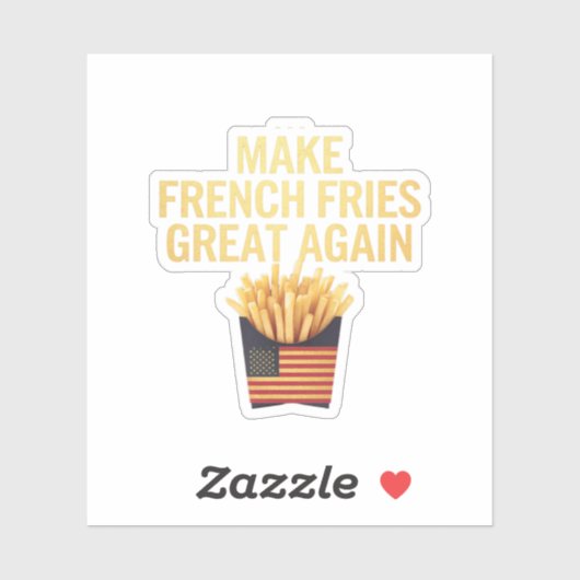 Maak frietjes weer heerlijk grappig sticker (Vel)