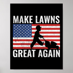 Maak gazons weer geweldig grappig Amerikaanse gras Poster