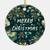 Maak gebruik van je Ho-Ho-Hope Kerstmis Keramisch Ornament (Voorkant)