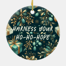 Maak gebruik van je Ho-Ho-Hope Kerstmis Keramisch Ornament