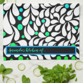 Maak gedurfde moderne bloemen blauw blauwgroen omb theedoek (Gevouwen)