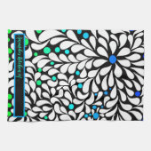 Maak gedurfde moderne bloemen blauw blauwgroen omb theedoek (Horizontaal)