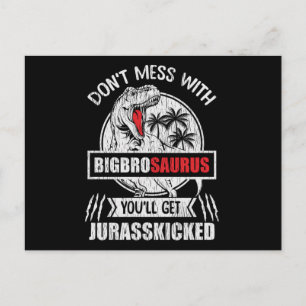 Maak geen grappen met de grote broer Saurus dinofa Briefkaart