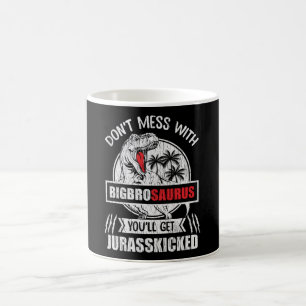 Maak geen grappen met de grote broer Saurus dinosa Koffiemok