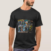Maak geen oorlog vrede graffiti hippie t-shirt (Voorkant)