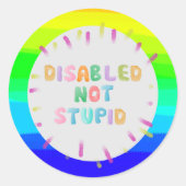 Maak geen stomme gelijkheid van gehandicaptenbewus ronde sticker (Voorkant)