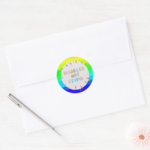 Maak geen stomme gelijkheid van gehandicaptenbewus ronde sticker