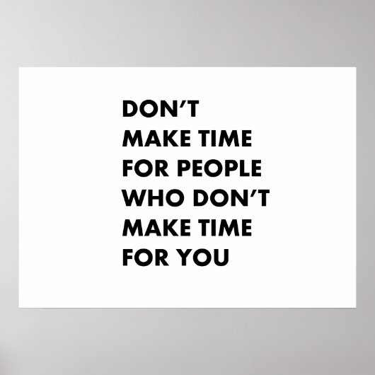 Maak geen tijd voor mensen poster (Voorkant)