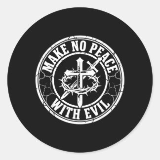 Maak geen vrede met de boze Ridder Tempelier Jerum Ronde Sticker