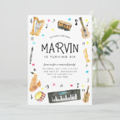 Maak Geluid Instrument Muziek Muzikale Noten Verja Kaart (Staand voorkant)