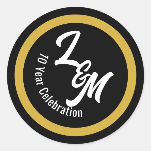 Maak Gepersonaliseerde Zwart Wit Goud Stickers (Voorkant)