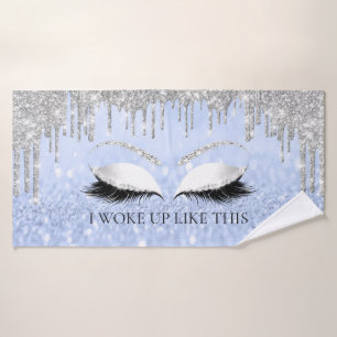 Maak glitter Eyes Drip Blue, ik doe alsof dit1 Badhanddoek