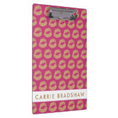 Maak Gold Glitter Lips Roze Persoonlijke naam Klembord (Rechts)