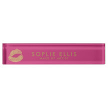 Maak Gold Glitter Lips Roze Persoonlijke naam
