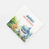 Maak golven Happy Shark onder het Zee Verjaardag Servet (Hoek)