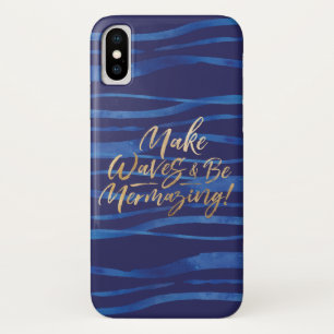 Maak golven Navy & Goud Inspirerende Quote Case-Mate iPhone Case