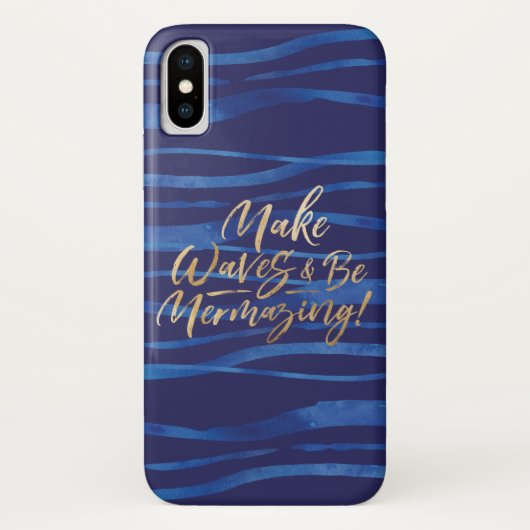 Maak golven | Navy & Goud Inspirerende Quote Case-Mate iPhone Case (Achterkant)