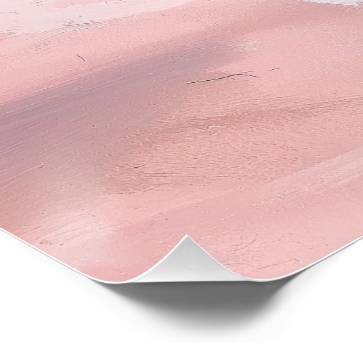 Maak golven roze blauw kuststrand gouache perfect poster (Hoek)