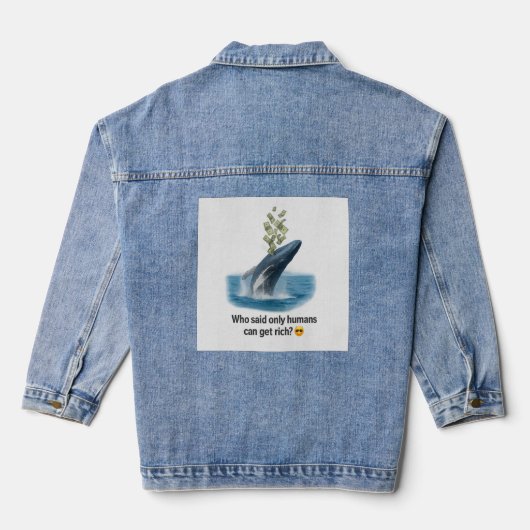 Maak golven, verdien geld - Whale Power Poster Denim Jacket (Achterkant)