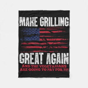 Maak Grillen Groot Opnieuw Funny Trump Bbq Pit Mas Fleece Deken